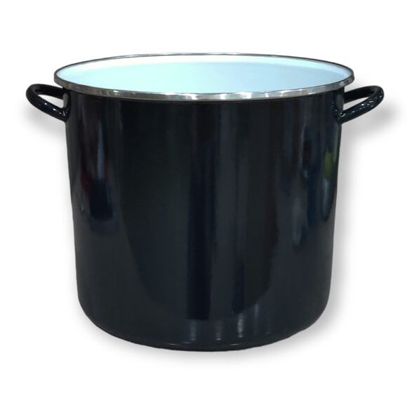 Gibson Home 12 Qt. Black Enamel  on Steel Stock Pot (No Lid) - Picture 1 of 13